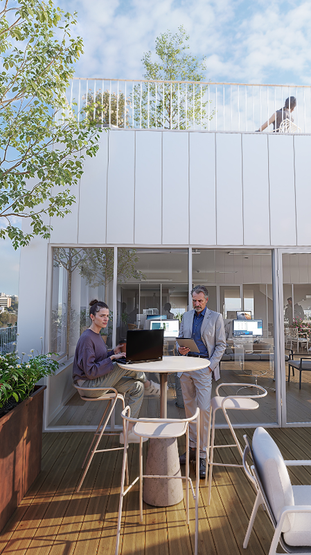 Vue panoramique du rooftop R+7